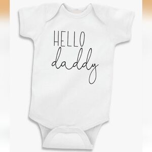 White 'Hello Daddy' Baby Onesie